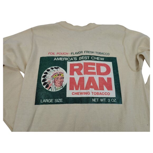 Red Man Chewing Tobacco Snuff Tropix Vintage Henley Shirt Mens‎ Size Small - Picture 3 of 11